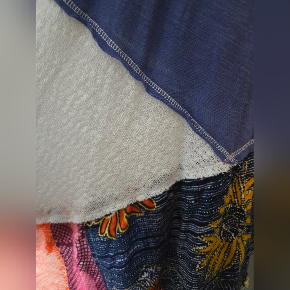 Colorful Women's Patchwork Top, Bell Butterfly Sleeves, Fairy Hippie Boho, Med - Picture 6 of 9